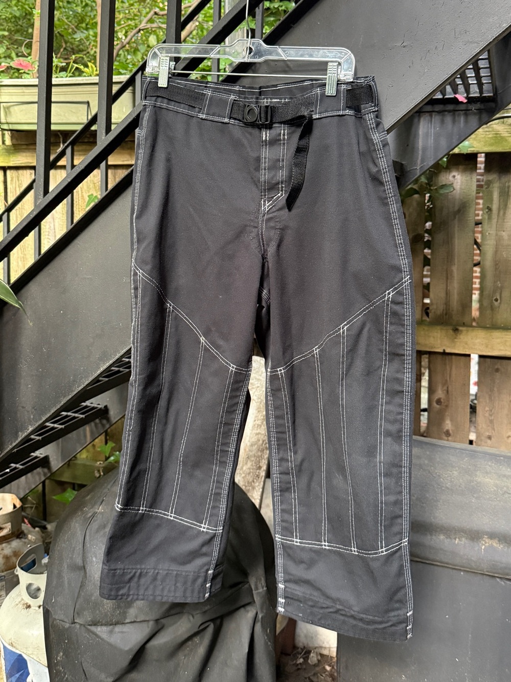 Handmade Navy Pants with Contrast Stitching